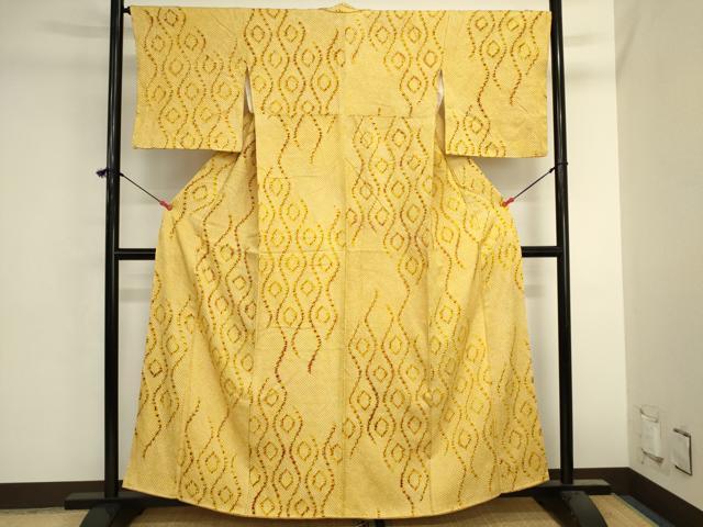 平和屋着物■上質な小紋 総絞り 立涌文 やまと誂製 正絹 逸品 DABK6571ya
