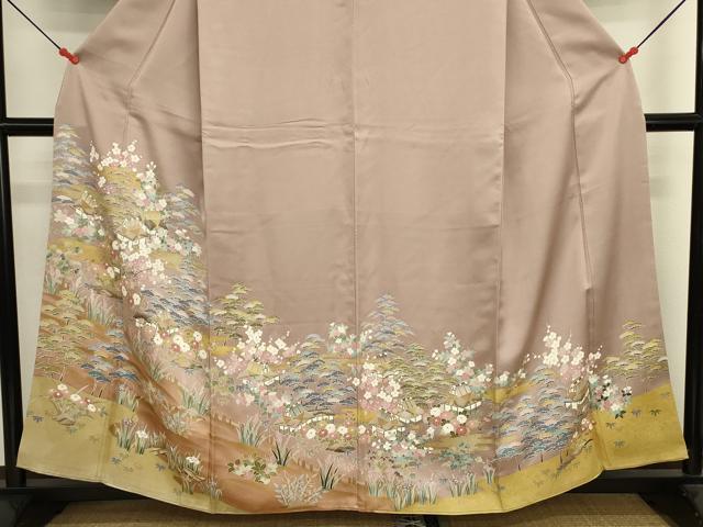 平和屋着物■豪華色留袖 風景花松文 金彩 正絹 逸品 DABK6576ya