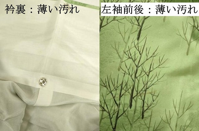 平和屋着物■訪問着 手描き 樹林文 正絹 逸品 DABK6579ya