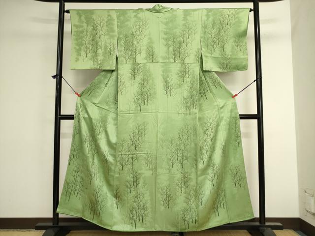 平和屋着物■訪問着 手描き 樹林文 正絹 逸品 DABK6579ya