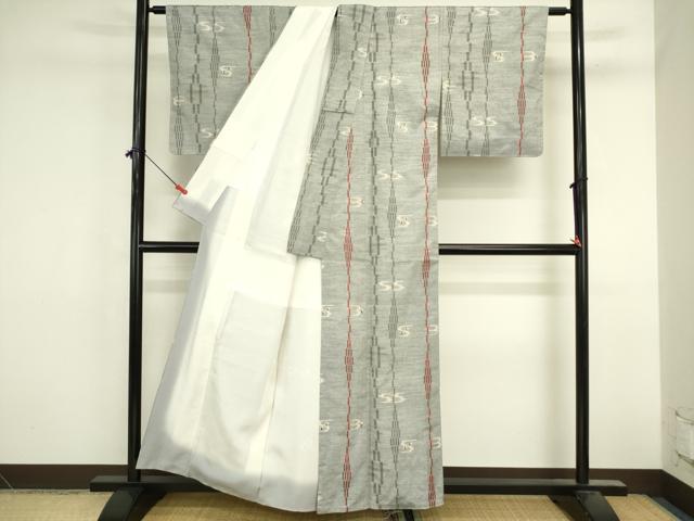 平和屋着物■上質な紬 絣間道 正絹 逸品 未使用 DABK6590ya