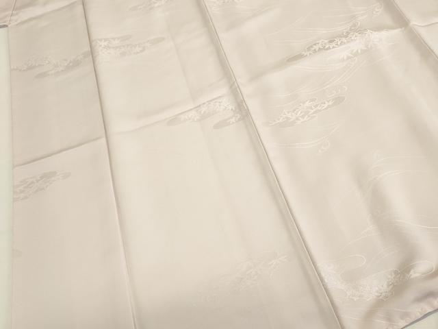 平和屋着物■上質な色無地 霞花地紋 灰桜色 正絹 逸品 DABK6596ya
