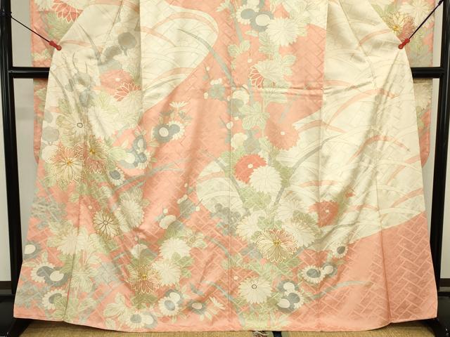 平和屋着物■豪華振袖 駒刺繍 草花文 菊 金彩 正絹 逸品 DABK6612ya