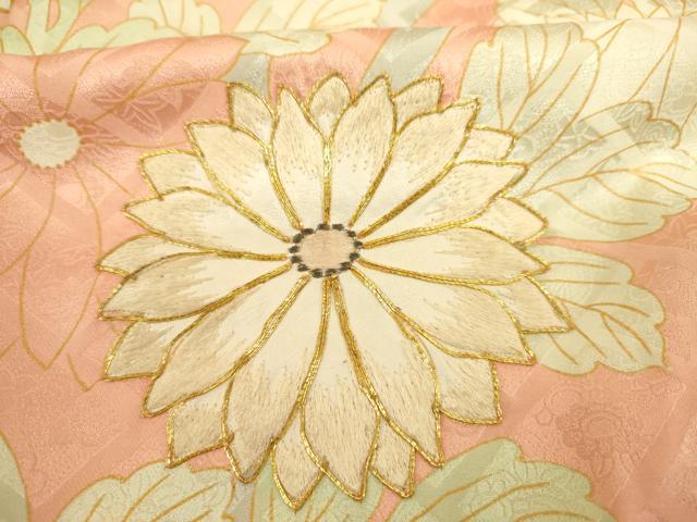 平和屋着物■豪華振袖 駒刺繍 草花文 菊 金彩 正絹 逸品 DABK6612ya