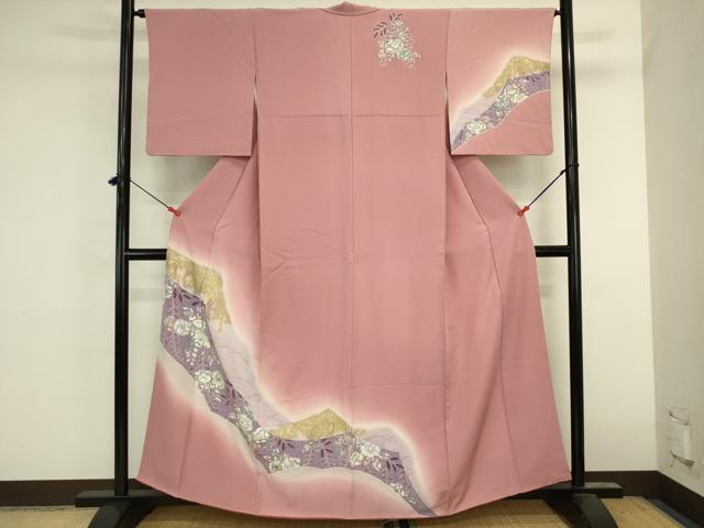 平和屋着物■訪問着 辻が花 絞り 暈し染め 金彩 正絹 逸品 DABK6614ya