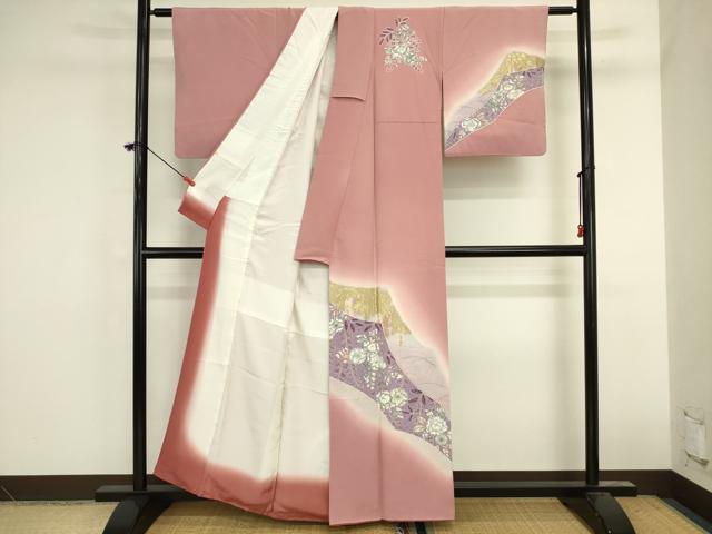 平和屋着物■訪問着 辻が花 絞り 暈し染め 金彩 正絹 逸品 DABK6614ya
