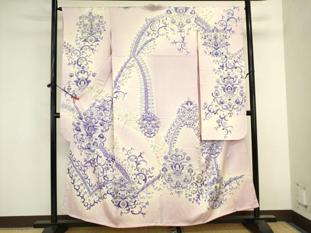 平和屋着物■豪華振袖 更紗花唐草文 暈し染め 正絹 逸品 DABK6621ya