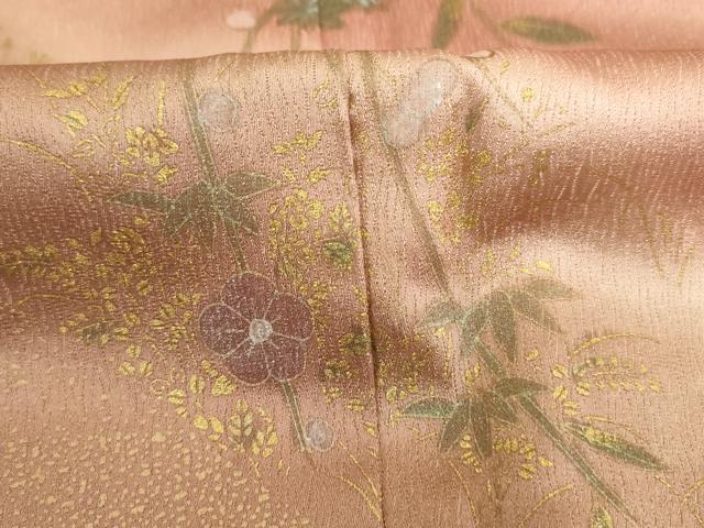 平和屋着物■訪問着 駒刺繍 草花松文 暈し染め 金彩 正絹 逸品 DABK6637ya