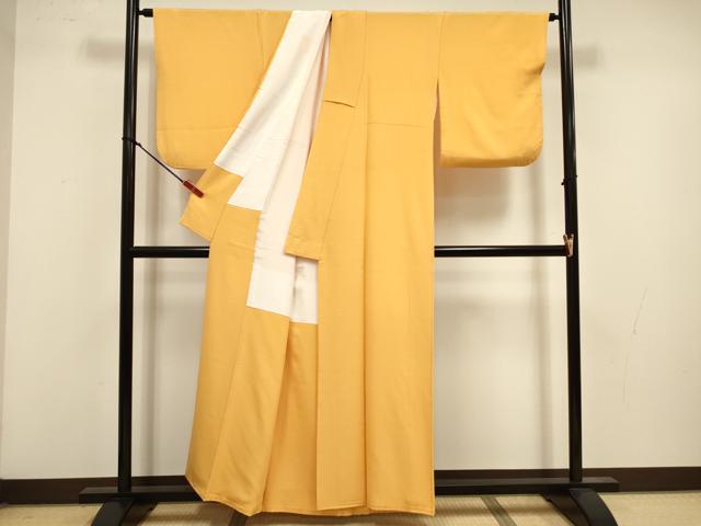 平和屋着物■上質な色無地 柑子色 正絹 逸品 DABK6676ya