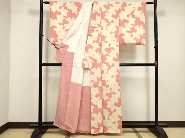 平和屋着物■上質な小紋 舞花文 正絹 逸品 DABK6687ya