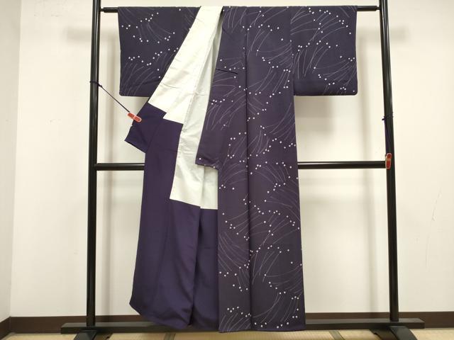 平和屋着物■上質な小紋 絞り 抽象文様 正絹 逸品 DABK6695ya