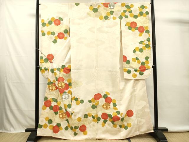 平和屋着物■豪華振袖 駒刺繍 舞梅文 金彩 正絹 逸品 DABK6719ya