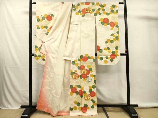 平和屋着物■豪華振袖 駒刺繍 舞梅文 金彩 正絹 逸品 DABK6719ya