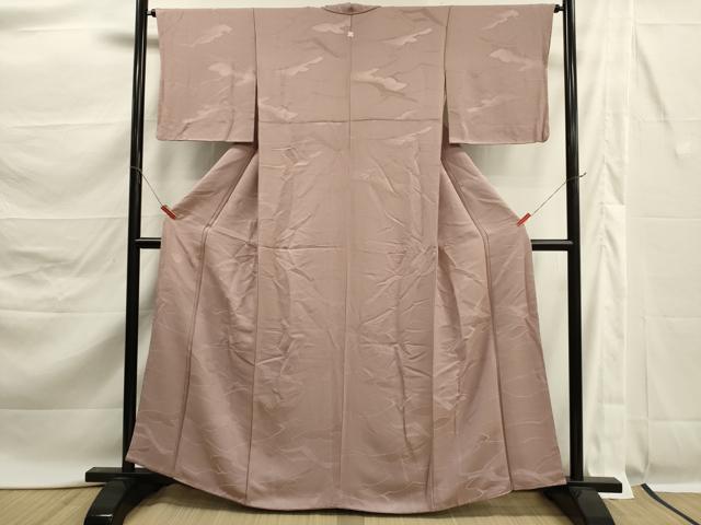 平和屋着物■上質な色無地 幾何学吉祥地紋 鴇浅葱色 正絹 逸品 DABK6755ya