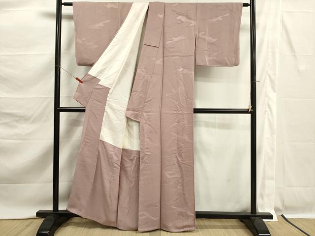 平和屋着物■上質な色無地 幾何学吉祥地紋 鴇浅葱色 正絹 逸品 DABK6755ya