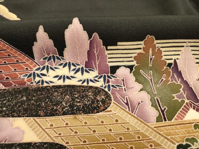 平和屋着物■豪華黒留袖 作家物 山車 風景松文 金彩 正絹 逸品 DABK6800ya