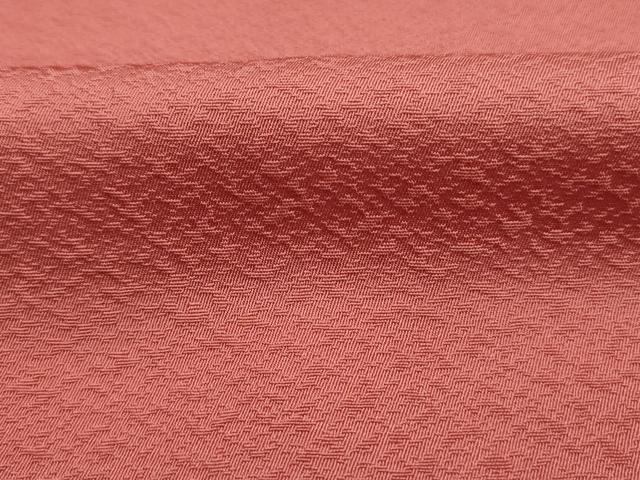 平和屋着物■上質な色無地 霞地紋 甚三紅色 正絹 逸品 DABK6818ya