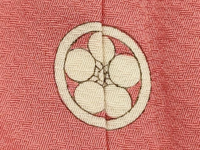 平和屋着物■上質な色無地 霞地紋 甚三紅色 正絹 逸品 DABK6818ya