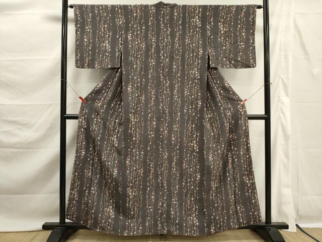 平和屋着物■上質な小紋 枝花間道 正絹 逸品 DABK6819ya