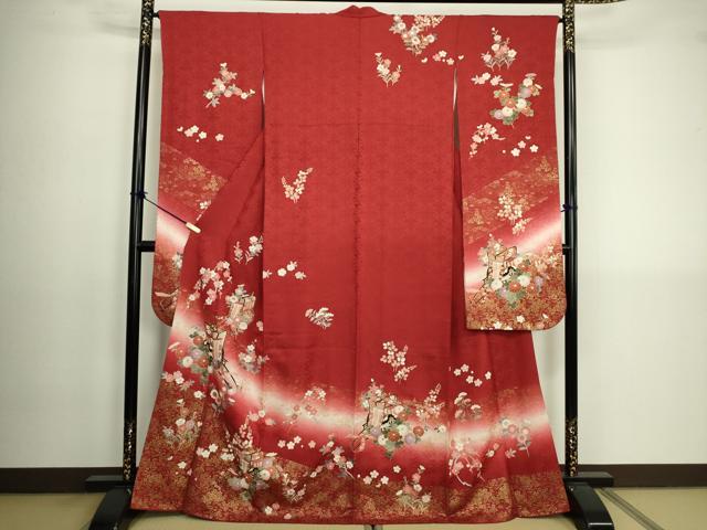 平和屋着物■豪華振袖 御所車花文 暈し染め 金彩 正絹 逸品 DABK6833ya