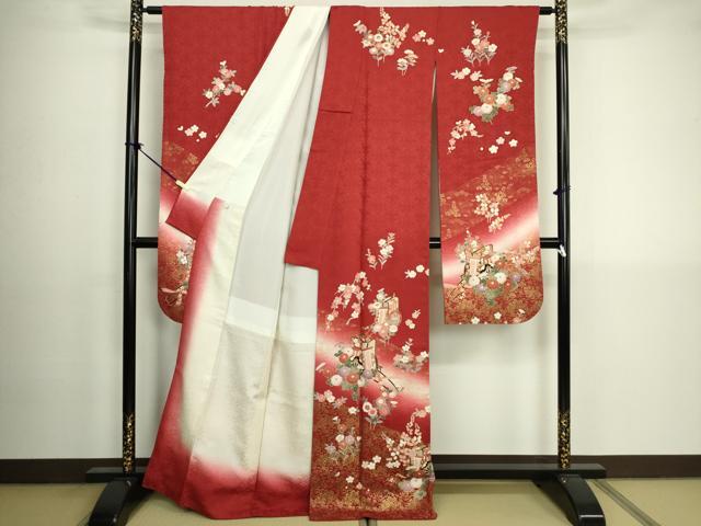 平和屋着物■豪華振袖 御所車花文 暈し染め 金彩 正絹 逸品 DABK6833ya