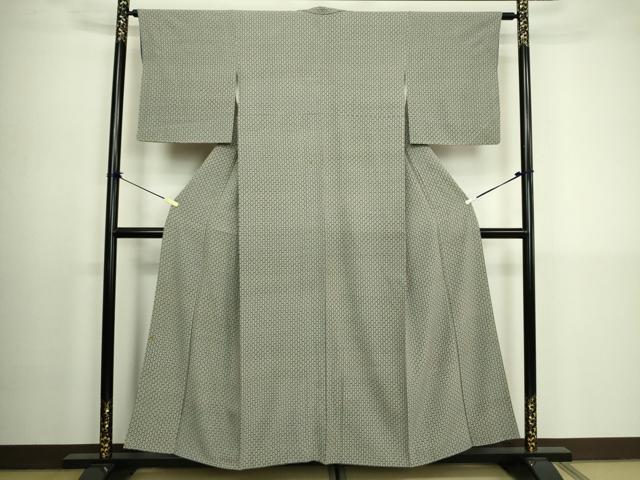 平和屋着物■上質な小紋 格子花文 正絹 逸品 DABK6836ya