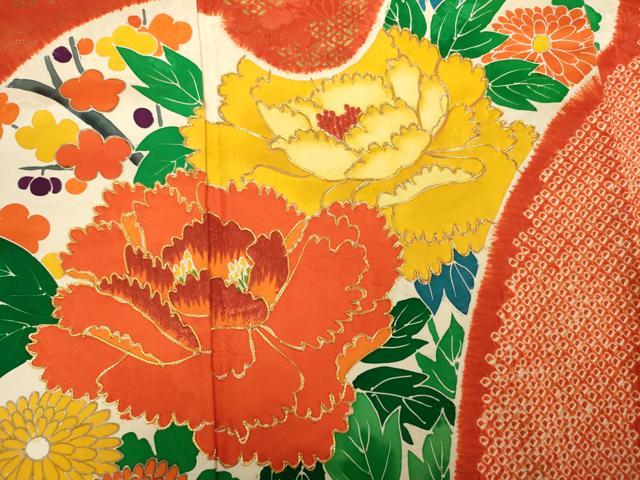平和屋着物■豪華振袖 駒刺繍 絞り 立波草花文 金彩 正絹 逸品 DABK6846ya