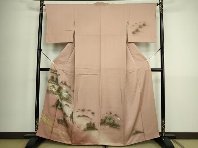 平和屋着物■訪問着 風景文 暈し染め 金銀彩 正絹 逸品 DABK6858ya