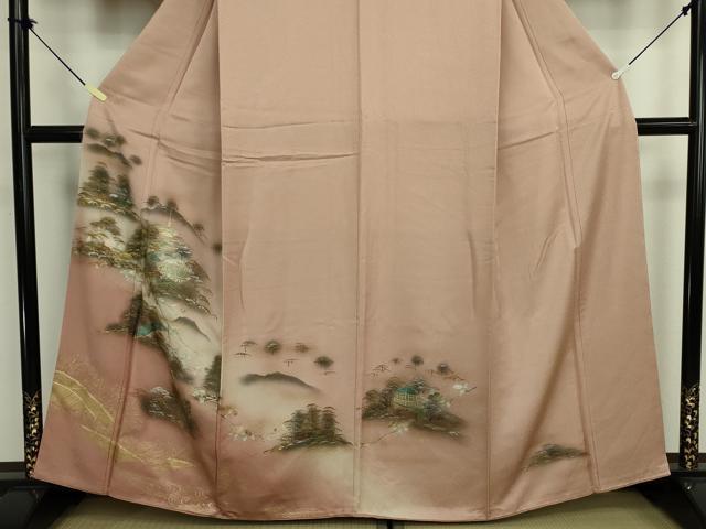 平和屋着物■訪問着 風景文 暈し染め 金銀彩 正絹 逸品 DABK6858ya