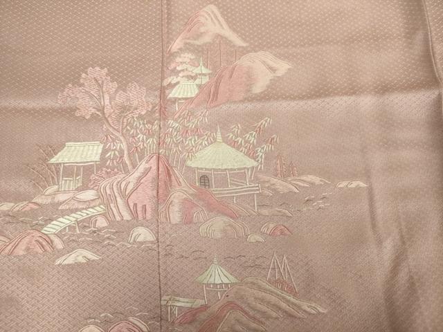 平和屋着物■訪問着 総刺繍 風景文 正絹 逸品 DABK6859ya