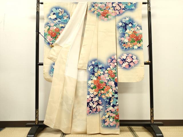 平和屋着物■豪華振袖 草花文 枝梅 暈し染め 正絹 逸品 DABK6955ya