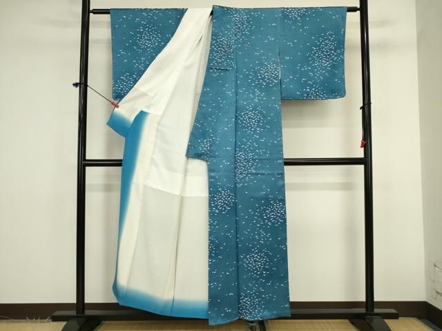 平和屋着物■上質な小紋 幾何学文 暈し染め 金彩 正絹 逸品 DABK6986ya