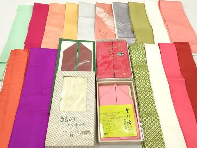 平和屋着物▼和装小物 重ね衿・伊達衿 まとめて20点 紗綾形 七宝花文 草花文 箔散らし 金銀彩 未使用品あり 逸品 DABK7107xg