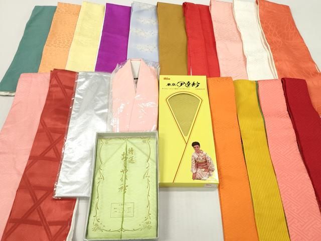 平和屋着物▼和装小物 重ね衿・伊達衿 まとめて20点 紗綾形 舞花文 草花文 箔散らし 金糸 未使用品あり 逸品 DABK7110xg