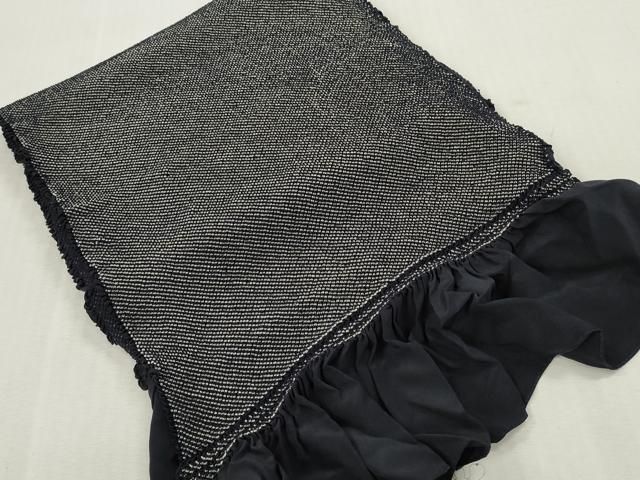 平和屋着物▼男性 和装小物 兵児帯4点セット 総絞り 黒色 灰色 赤墨色 全て正絹 逸品 DABK7148xg