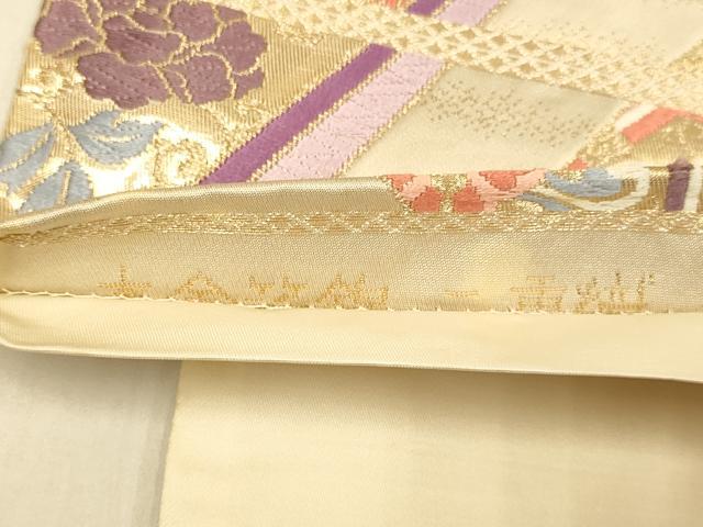 平和屋本店▼六通柄袋帯 唐織 鳳凰吉祥花文 本金箔錦 二重織 正絹 逸品 DABK7546du