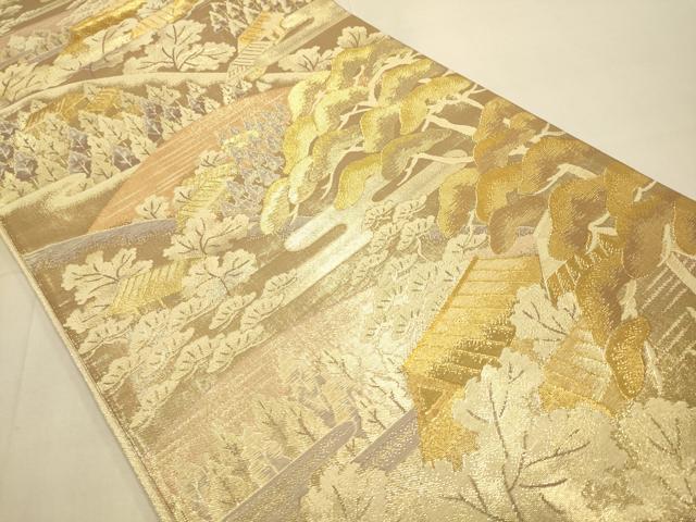 平和屋本店▼佐賀錦 六通柄袋帯 古都の四季 弐拾四金九百錦 正絹 逸品 DABK7551du