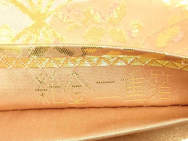 平和屋本店▼六通柄袋帯 乾山道長扇面散らし 純金二重箔 正絹 逸品 DABK7568du