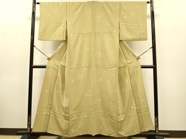 平和屋着物▽上質な小紋 単衣 抽象文様 正絹 逸品 DABK7672du