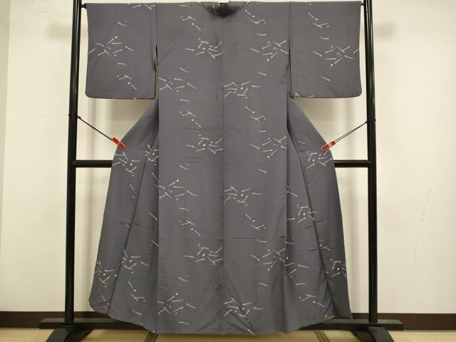 平和屋着物▽上質な小紋 単衣 吹き寄せ花文 正絹 逸品 DABK7761du