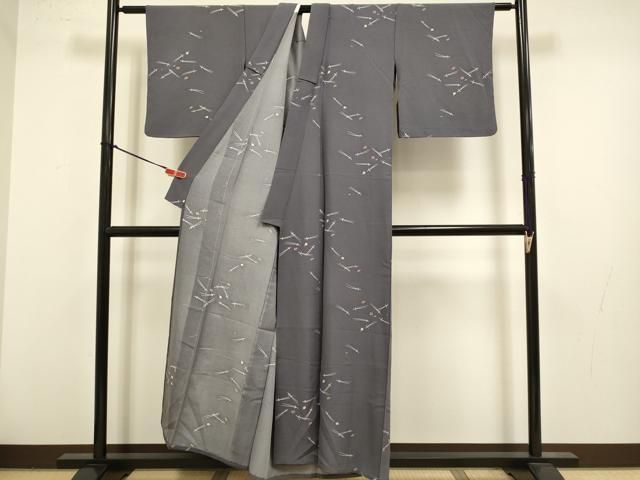 平和屋着物▽上質な小紋 単衣 吹き寄せ花文 正絹 逸品 DABK7761du