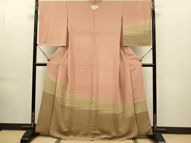 平和屋着物●訪問着 霞文 鬼しぼ縮緬 正絹 逸品 DABK7878du