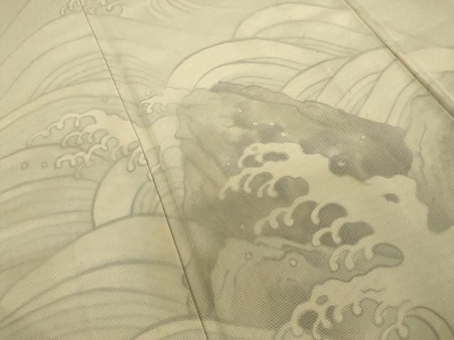 平和屋着物▽訪問着 無双 紗袷 紗×絽 立波文 正絹 逸品 DABK7900du