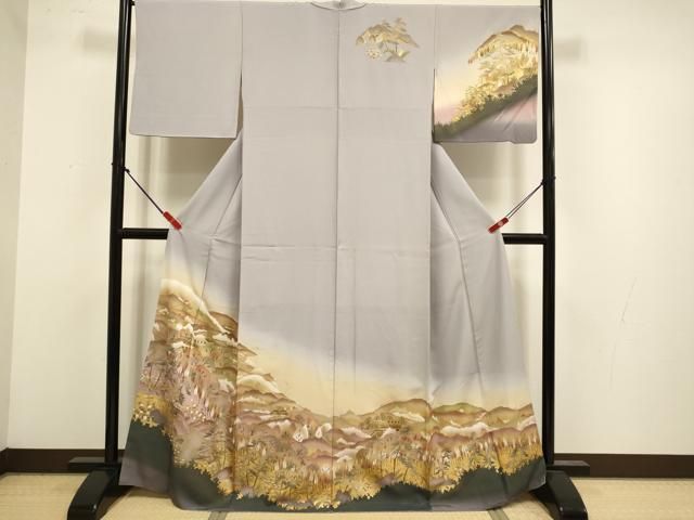 平和屋着物●訪問着 風景文 暈し染め 金彩 正絹 逸品 DABK7993du