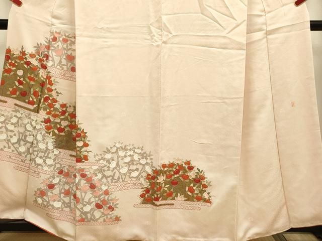 平和屋着物●十日町老舗ブランド 吉澤友禅 吾妻徳穂 訪問着 駒刺繍 橘 金彩 正絹 逸品 DABK7997du