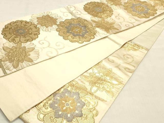 平和屋着物◎六通柄袋帯 正倉院花文 金銀糸 正絹 逸品 DABK8002ar