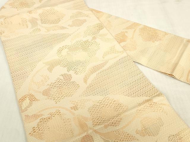 平和屋着物◎八寸名古屋帯 枝花文 正絹 逸品 DABK8042ar