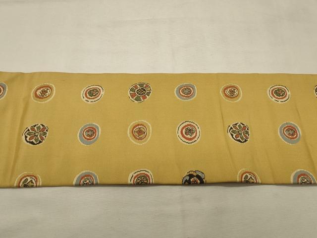 平和屋着物◎九寸名古屋帯 花丸文 金糸 正絹 逸品 DABK8096ar