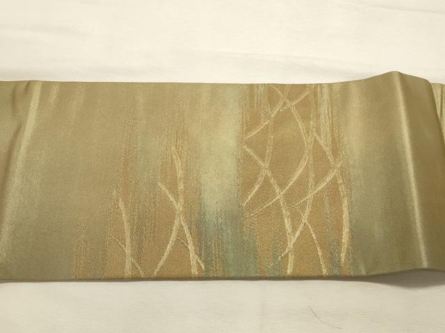 平和屋着物◎九寸名古屋帯 芝文 金糸 引箔 正絹 逸品 DABK8120ar