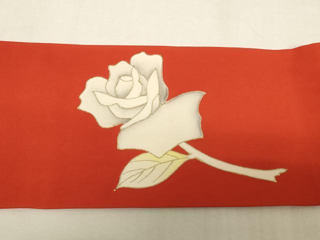 平和屋着物◎塩瀬 九寸名古屋帯 草花 金彩 正絹 逸品 DABK8208ar